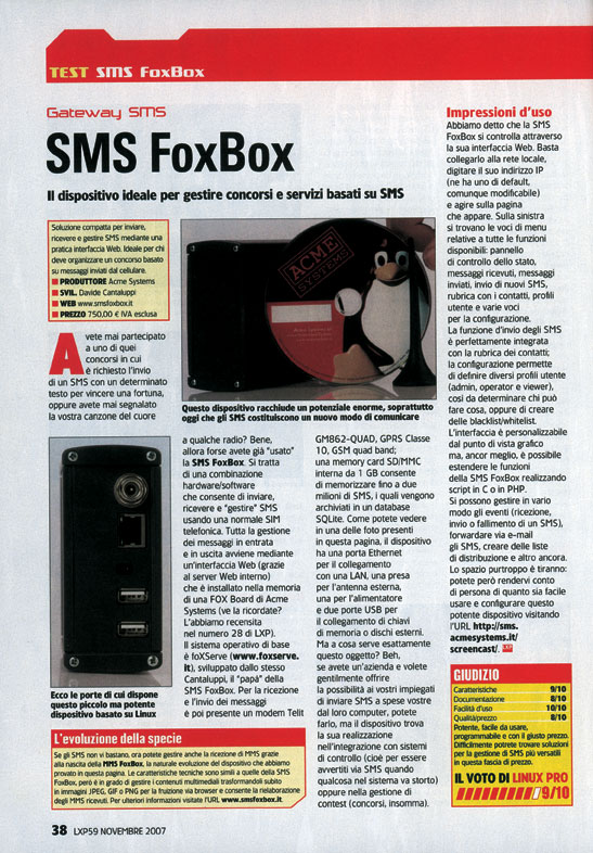 FoxBox - LinuxPro 11 2007 test